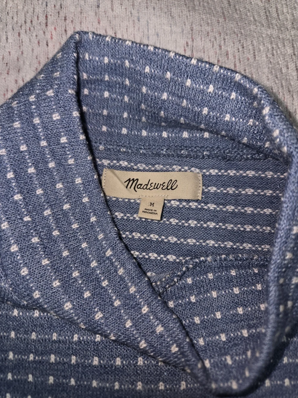 Madewell Women's Mock Blue and White Turtleneck Sweater